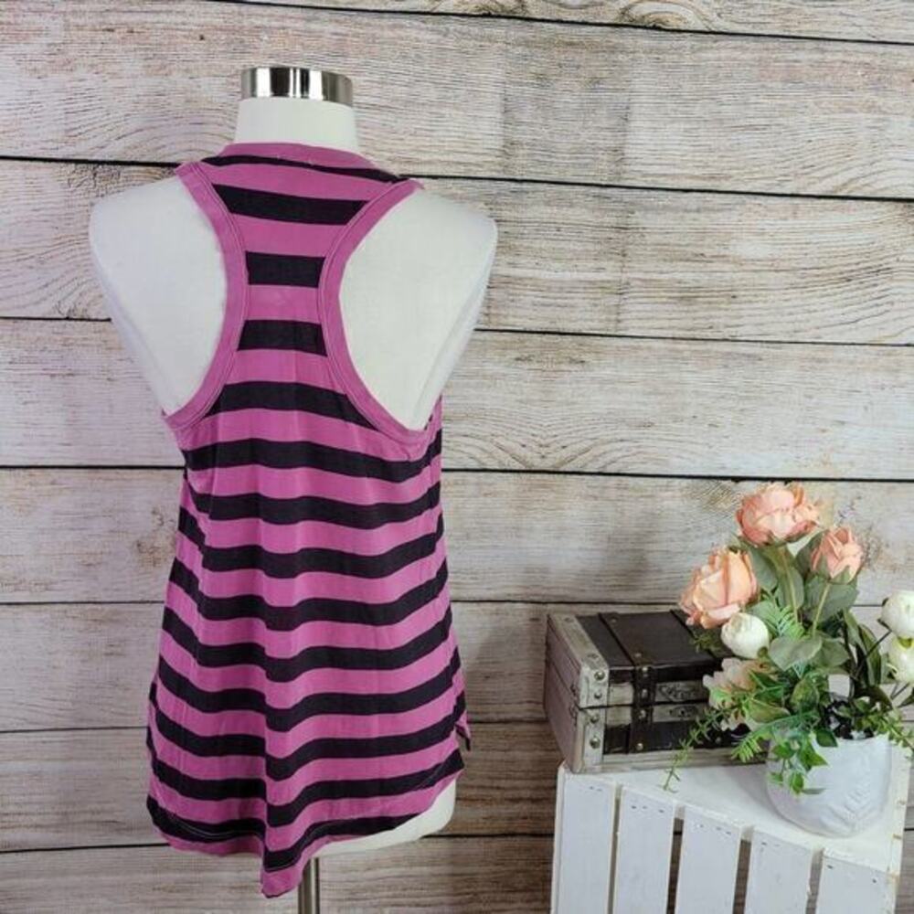 Splendid Women's Striped‎ Pink Purple SheerRacerback Top Size Small - Picture 2 of 5